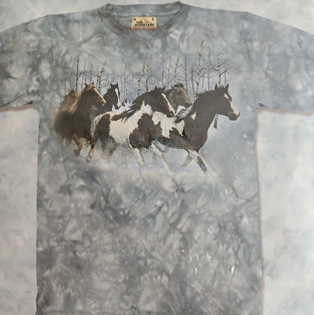The Mountain Blue Horses Winter Scene Tee